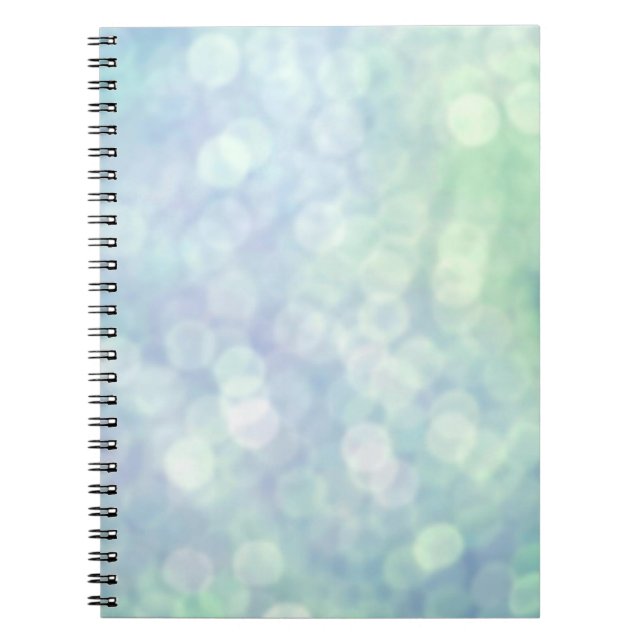 Blaues Bokeh Notizbuch Notizblock (Vorderseite)