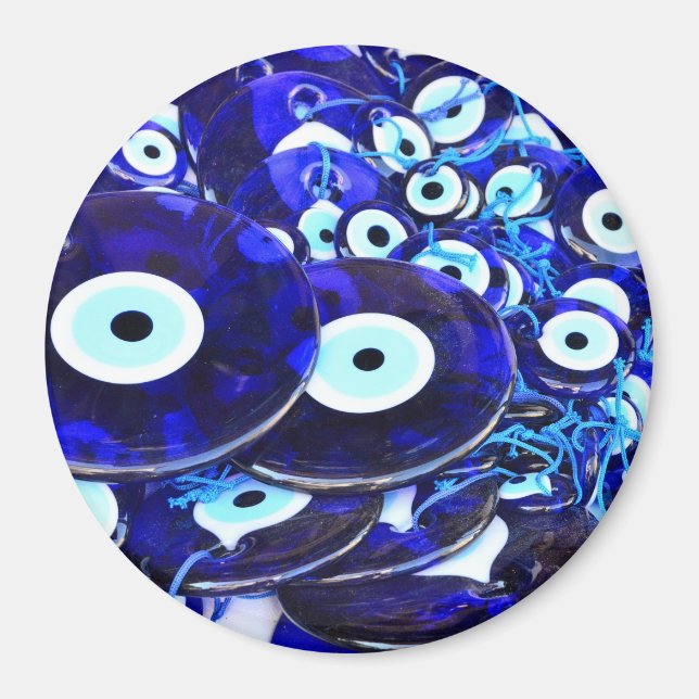 Blaues Böse Augapfel Magnet (Vorne)