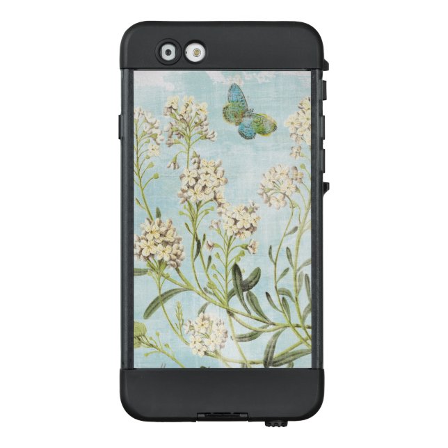 Blaues botanisches LifeProof iPhone hülle (Rückseite)