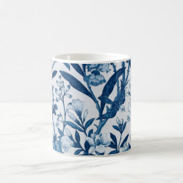 Blaues botanisches Muster Kaffeetasse