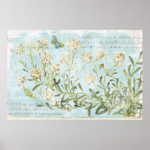 Blaues botanisches poster