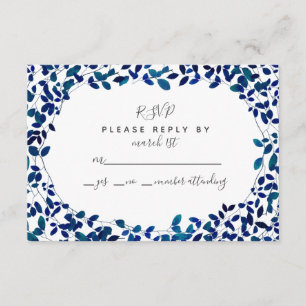 Blaues botanisches UAWG RSVP Karte