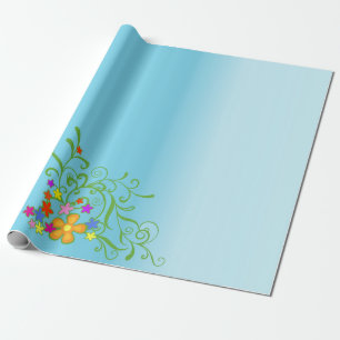 Blaues Bouquet Geschenkpapier