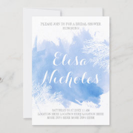 Blaues Brautparty Einladung