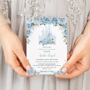 Blaues Brautparty Einladung