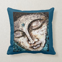 Blaues Buddha-Aquarell-Kunst-Wurfs-Kissen Kissen