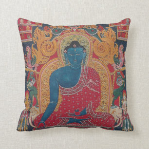 Blaues Buddha-Wurfkissen Kissen
