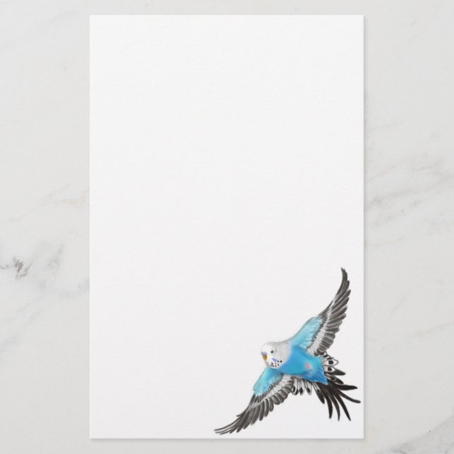 Blaues Budgerigarparakeet-Briefpapier Briefpapier (Vorderseite)