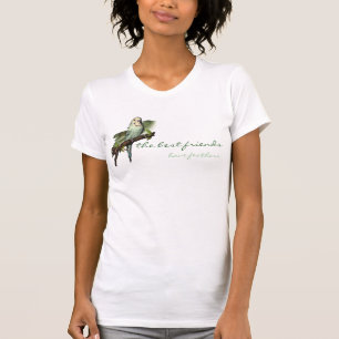 Blaues Budgie personalisiertes Kunst-T-Shirt T-Shirt