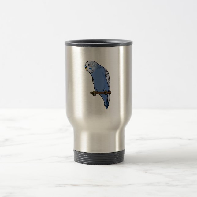 Blaues Budgie Reisebecher (Mittel)