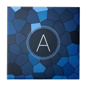 Blaues Buntglas-Mosaik Fliese