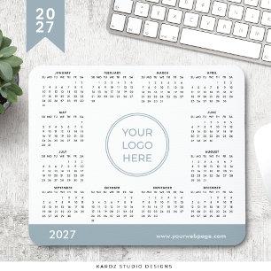 Blaues Business-Logo 2027 Kalender-Mauspad Mousepad