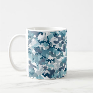 Blaues Camouflage-Muster in Navy-Tönen Kaffeetasse