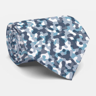 Blaues Camouflage-Muster in Navy-Tönen Krawatte