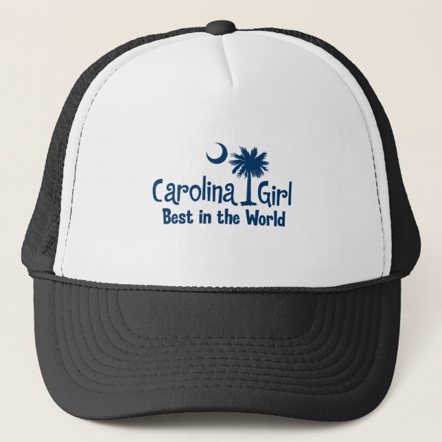 Blaues Carolina-Mädchen am besten in der Welt Truckerkappe (Vorderseite)
