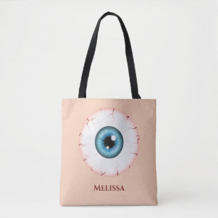 Blaues Cartoon-Auge blutunterlaufen Halloween-Auga Tasche
