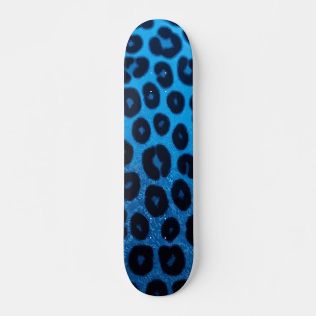 Blaues Cheetah-Druck-Bold-Design Skateboard (Vorne)