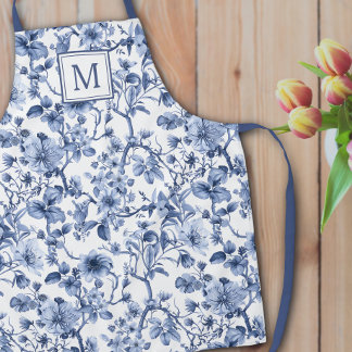 Blaues Chinoiserie-Toile-Muster Schürze