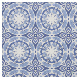 Blaues Chinoiserie-Wiederholkreisdekorationsmuster Stoff