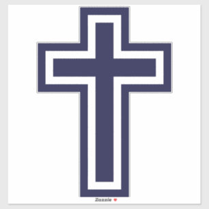 Blaues christliches Kreuz verschiedene Varianten Aufkleber