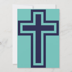 Blaues christliches Kreuz verschiedene Varianten Feiertagskarte