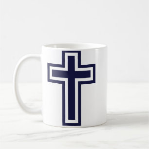 Blaues christliches Kreuz verschiedene Varianten Kaffeetasse