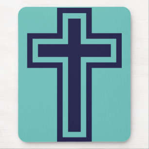 Blaues christliches Kreuz verschiedene Varianten Mousepad