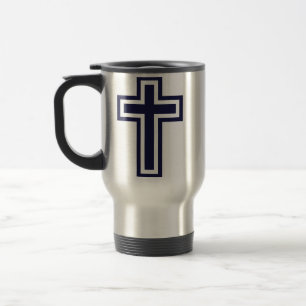 Blaues christliches Kreuz verschiedene Varianten Reisebecher