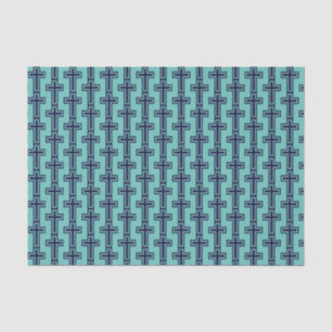 Blaues christliches Kreuz verschiedene Varianten Seidenpapier