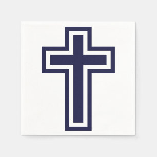Blaues christliches Kreuz verschiedene Varianten Serviette
