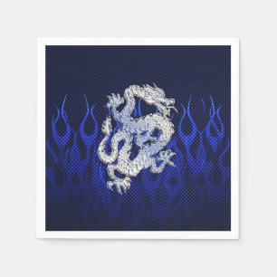 Blaues Chrom mag Drache-Kohlenstoff-Faser-Art Serviette