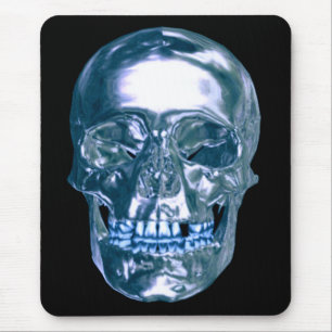 Blaues Chrome-Totenkopf-Mauspad Mousepad