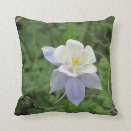 Blaues Columbine-Wurfs-Kissen Kissen