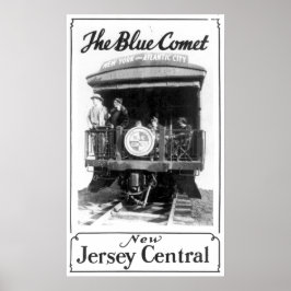 Blaues Comet Train Glossy Poster