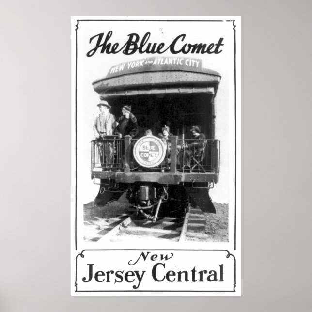 Blaues Comet Train Glossy Poster (Vorne)