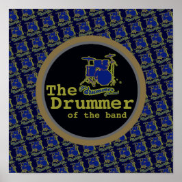 blaues cooles Drum-Dekor Poster