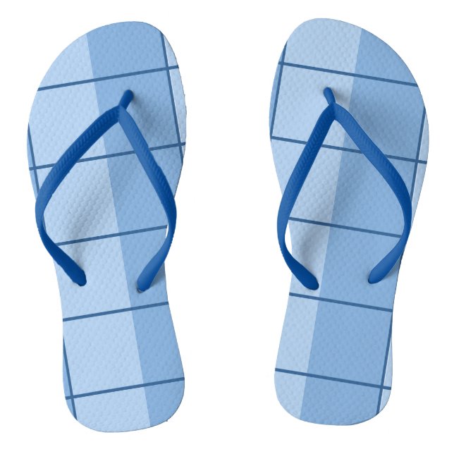 Blaues Cooles geometrisches Muster Flip Flops (Fußbett)