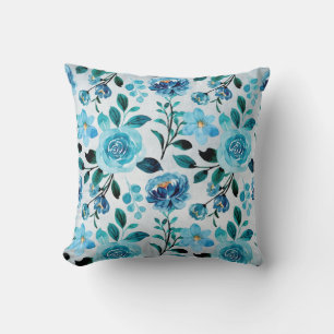 Blaues Country-Blumenmuster Kissen