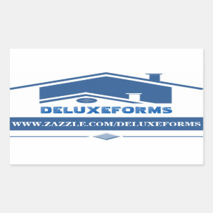 Blaues Dach Rechteckiger Aufkleber