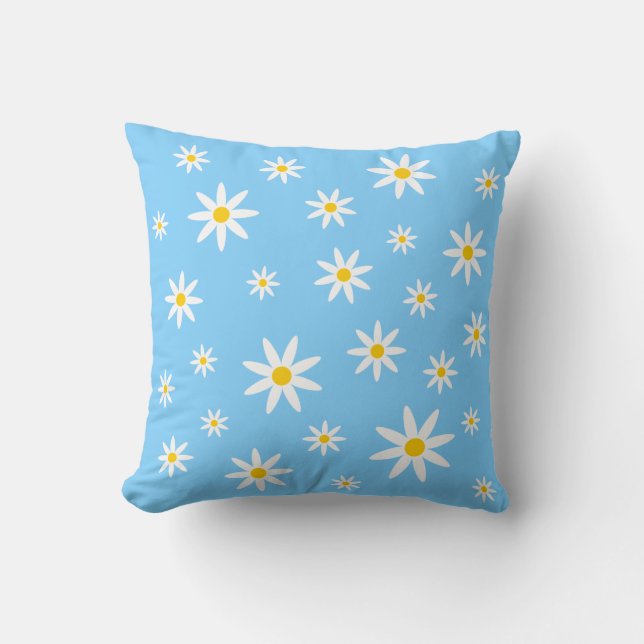 Blaues Daisy-Kissen Kissen (Vorderseite)