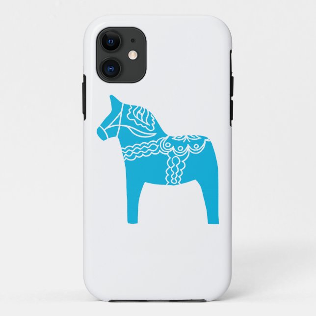 Blaues Dala Pferd Case-Mate iPhone Hülle (Rückseite)