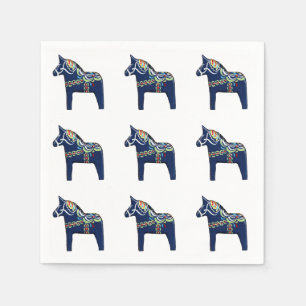 Blaues Dala Pferdepapierservietten Serviette