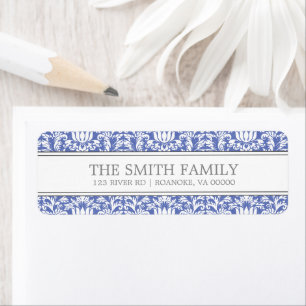 Blaues Damask-Muster