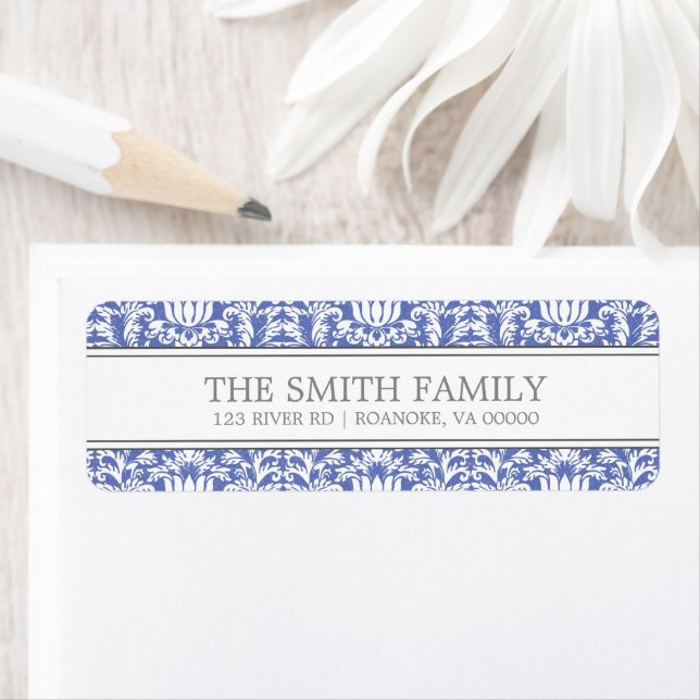 Blaues Damask-Muster (Insitu)