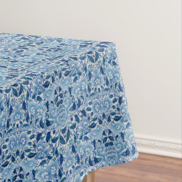 Blaues Damask-Muster Tischdecke