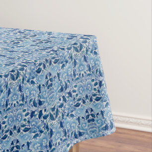 Blaues Damask-Muster Tischdecke