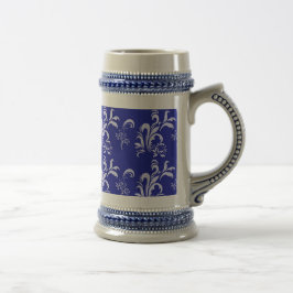 Blaues Damastmuster Bierglas