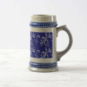 Blaues Damastmuster Bierglas