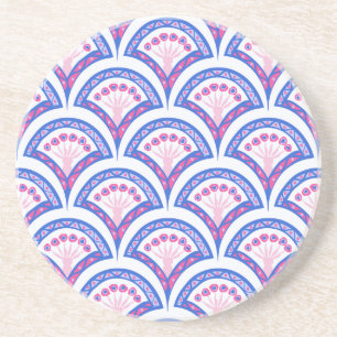 Blaues Damastmuster Getränkeuntersetzer