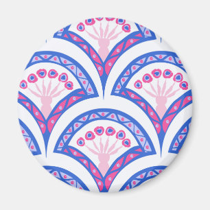 Blaues Damastmuster Magnet